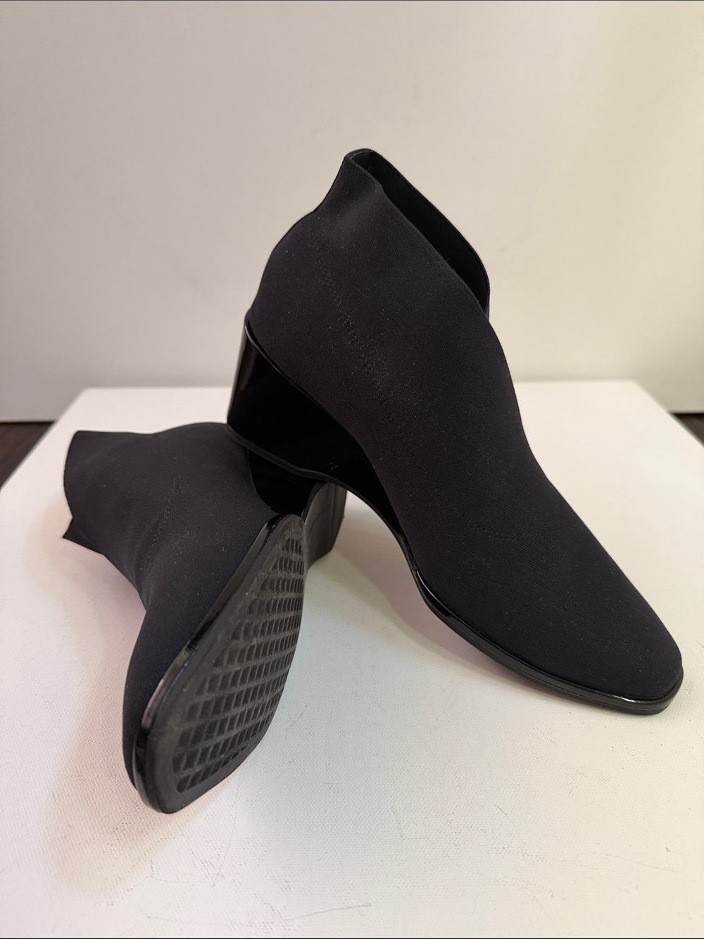 AEROSOLES Black Stretch Ankle Booties with Low Heel